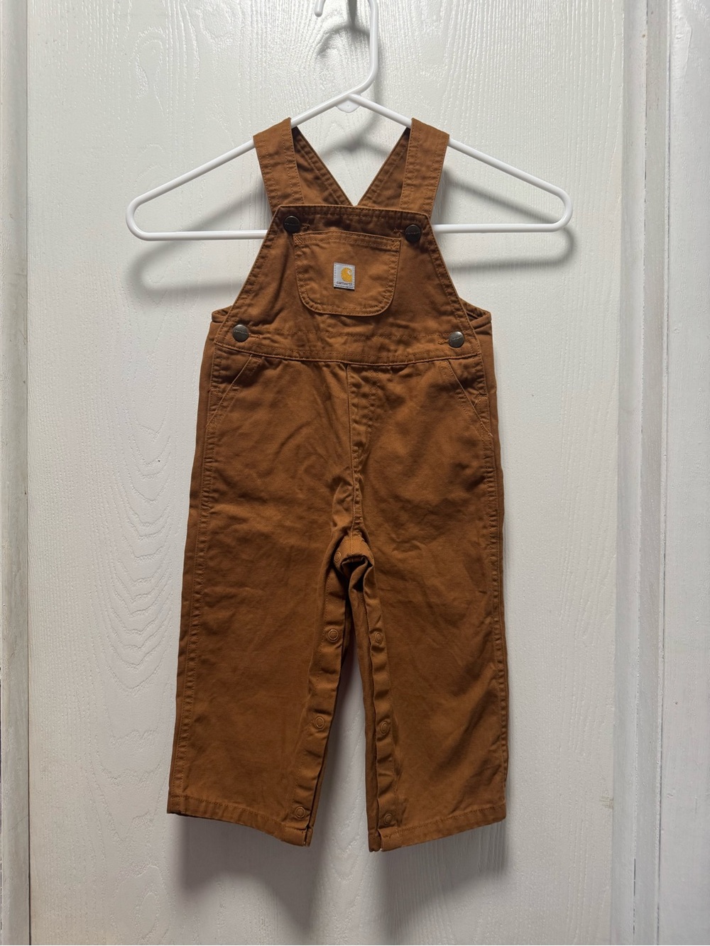 Carhartt Kids Brown Duck Overalls with Front Pocket